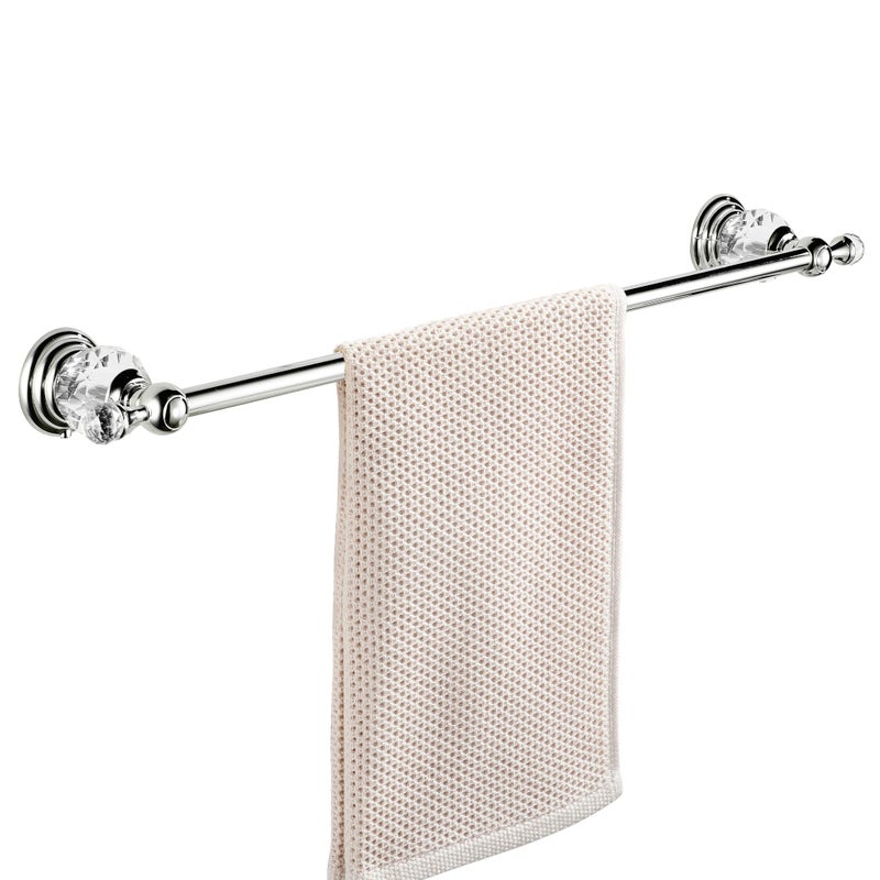 BATHSIR Crystal Towel Bar 24 Inch, Chrome Bathroom Towel Rack, Hand Towel Holder Wall Mounted - Image 1